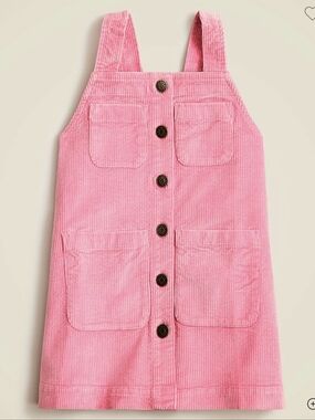 Crewcuts Pink Corduroy Button-Front Pinafore